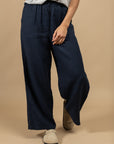 PANTALON LARGE EN LIN SETUBAL - BRONZETTE