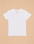 T-SHIRT UNI CASCAIS EN COTON FLAMME - COL ROND - BLANC