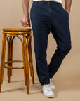 PANTALON EN LIN CROUESTY - MARINE