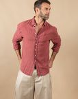 CHEMISE EN LIN AIX - ROUGE