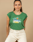 T-SHIRT CABOURG - PLAGE - VERT