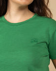 T-SHIRT UNI CASCAIS EN COTON FLAMME - COL ROND - VERT