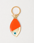 PORTE-CLE POISSON BRONZE - ROUGE