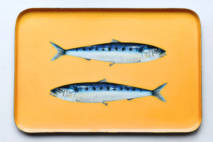 PLATEAU EMAILLE 45 x 25 CM - SARDINES