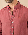 CHEMISE EN LIN AIX - ROUGE