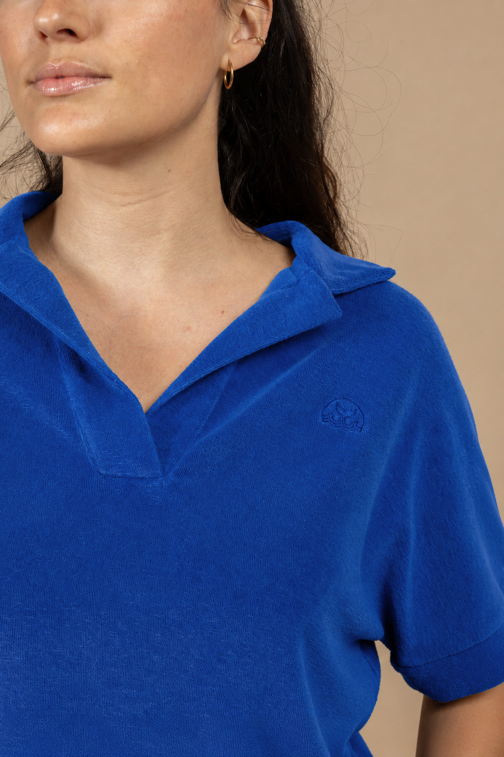 POLO EN EPONGE CROZON - BLEU