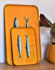 PLATEAU EMAILLE 45 x 25 CM - SARDINES