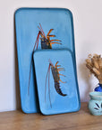 PLATEAU EMAILLE 45 x 25 CM - LANGOUSTE