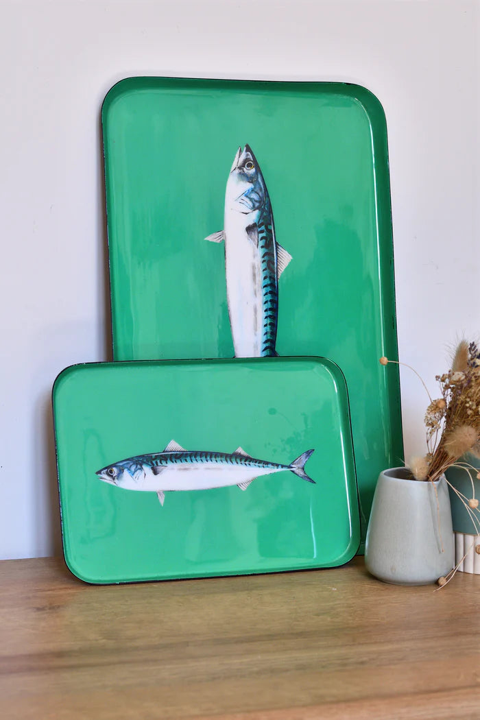 PLATEAU EMAILLE 45 x 25 CM - MAQUEREAU