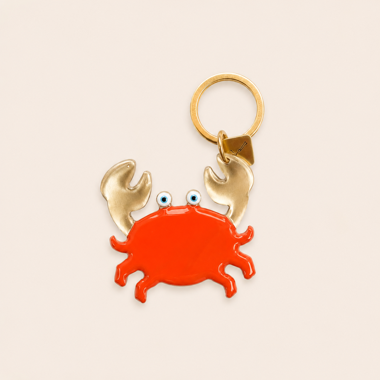 PORTE-CLE CRABE BRONZE - ROUGE