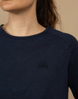 T-SHIRT MANCHES LONGUES OLERON - COTON FLAMME - MARINE