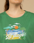 T-SHIRT CABOURG - PLAGE - VERT