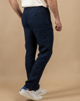 PANTALON EN LIN CROUESTY - MARINE
