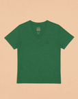 T-SHIRT UNI BIARRITZ EN COTON FLAMME - COL V - VERT
