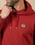 HOODIE CARNAC - BADGE BALEINE - ROUGE