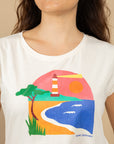 T-SHIRT CABOURG - PAYSAGE NAIF - VANILLE