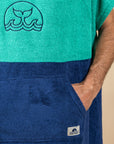 PONCHO DE BAIN EN EPONGE - MENTHE/MARINE