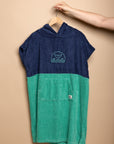 PONCHO ENFANT - BLEU/MENTHE