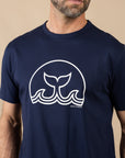 T-SHIRT ATLANTIQUE - LOGO BALEINE - MARINE