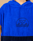 PONCHO DE BAIN EN EPONGE FEMME - BLEU/MARINE