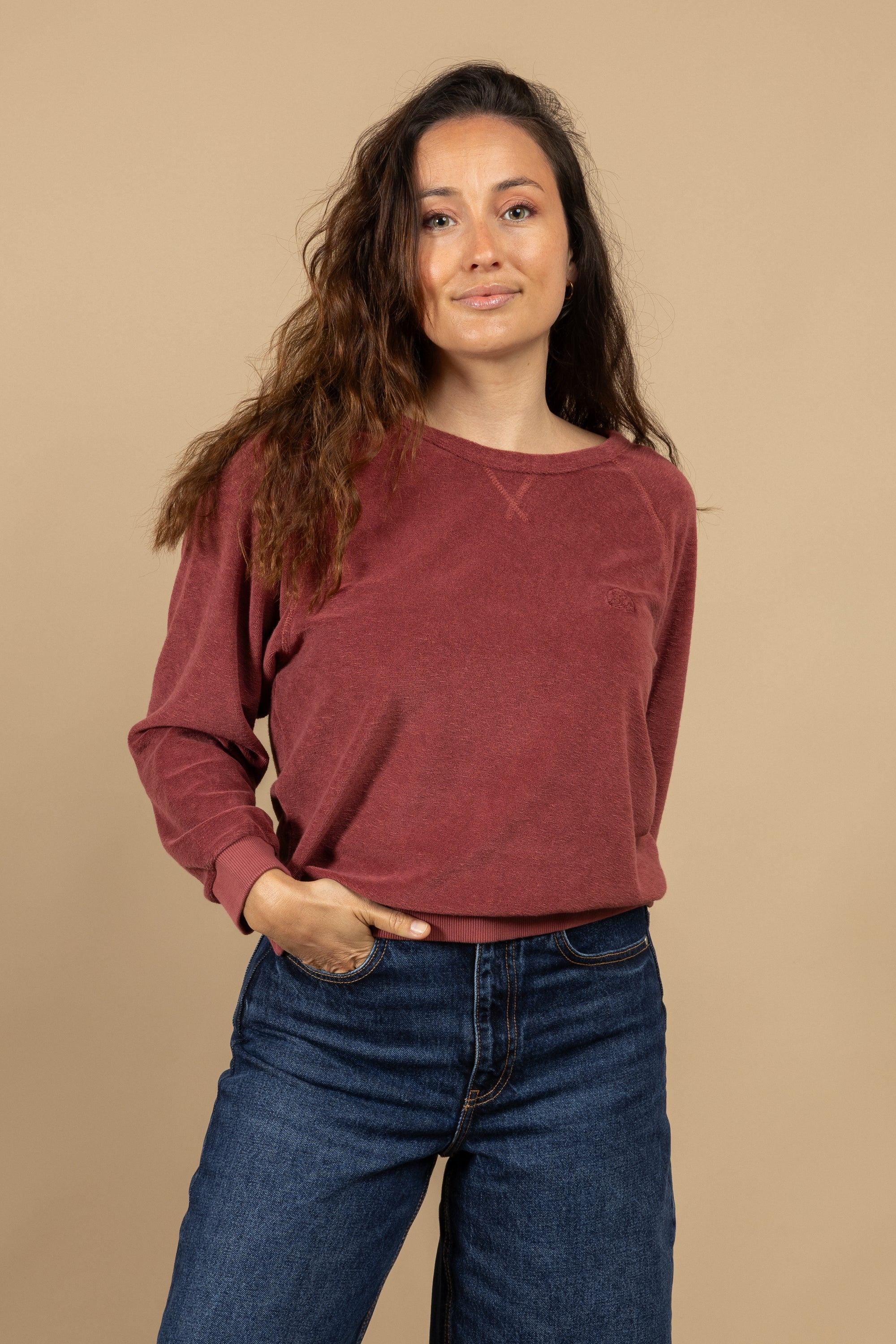 SWEATSHIRT EN EPONGE POULIGUEN - BRONZETTE