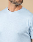 T-SHIRT ST JEAN DE LUZ EN COTON FLAMME - COL ROND - CIEL