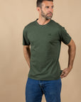 T-SHIRT ST JEAN DE LUZ EN COTON FLAMME - COL ROND - VERT