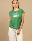T-SHIRT CABOURG - PLAGE - VERT