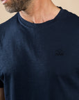 T-SHIRT ST JEAN DE LUZ EN COTON FLAMME - COL ROND - MARINE
