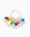 PORTE-CLE POISSON BRONZE - ROUGE